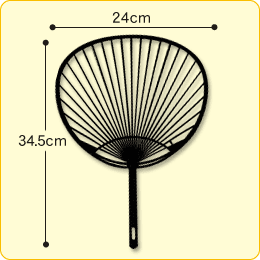 【うちわ骨】黒 スタンダードサイズ