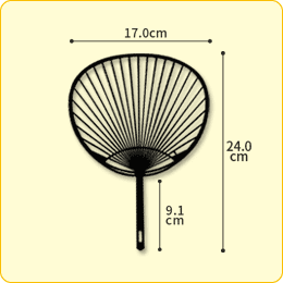 【うちわ骨】黒 ミドルサイズ